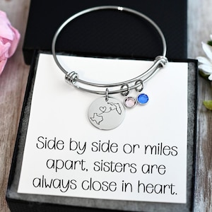 Sister Gift, Friendship Bracelet, Long Distance Gift, Going Away Gift, Moving Gift, Graduation Gift, Moving States Gift, Different States