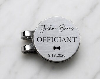Officiant Gift, Gift For Officiant, Pastor Gift, Custom Golf Ball Marker, Officiant Proposal, Ordained Minister, Golf Hat Clip Wedding Party