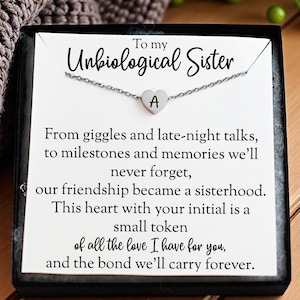 Unbiological Sisters Gift, Unbiological Sister Necklace for Her, Best Friend Gift for Female, Friendship Jewelry, Gifts for Her, BFF Gift