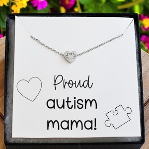 Autism Mama Puzzle Necklace Autism Awareness Gift Awareness Necklace Autism Diagnosis Special Needs Gift Autism Jewelry Autism Support Gift