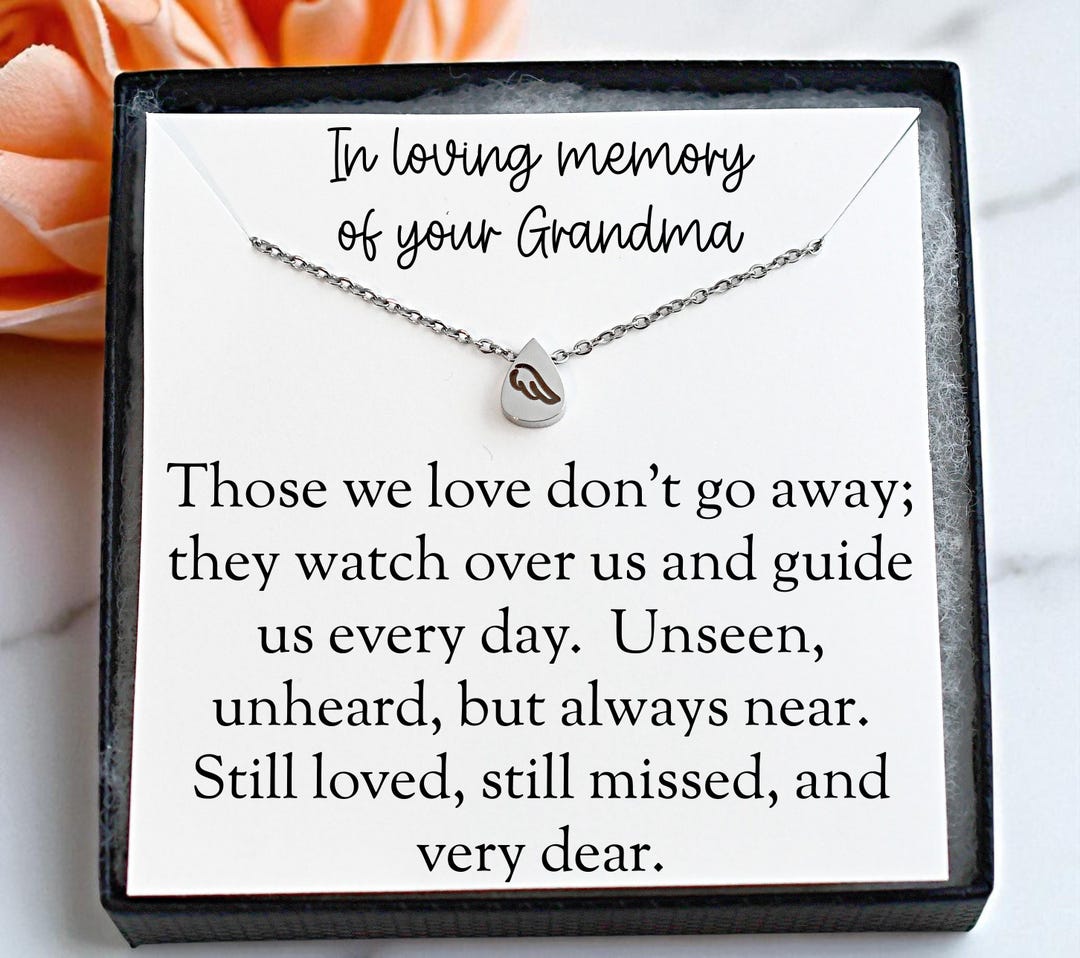 Loss of Grandma Angel Wing Necklace Memorial Gift Sympathy Gift for ...