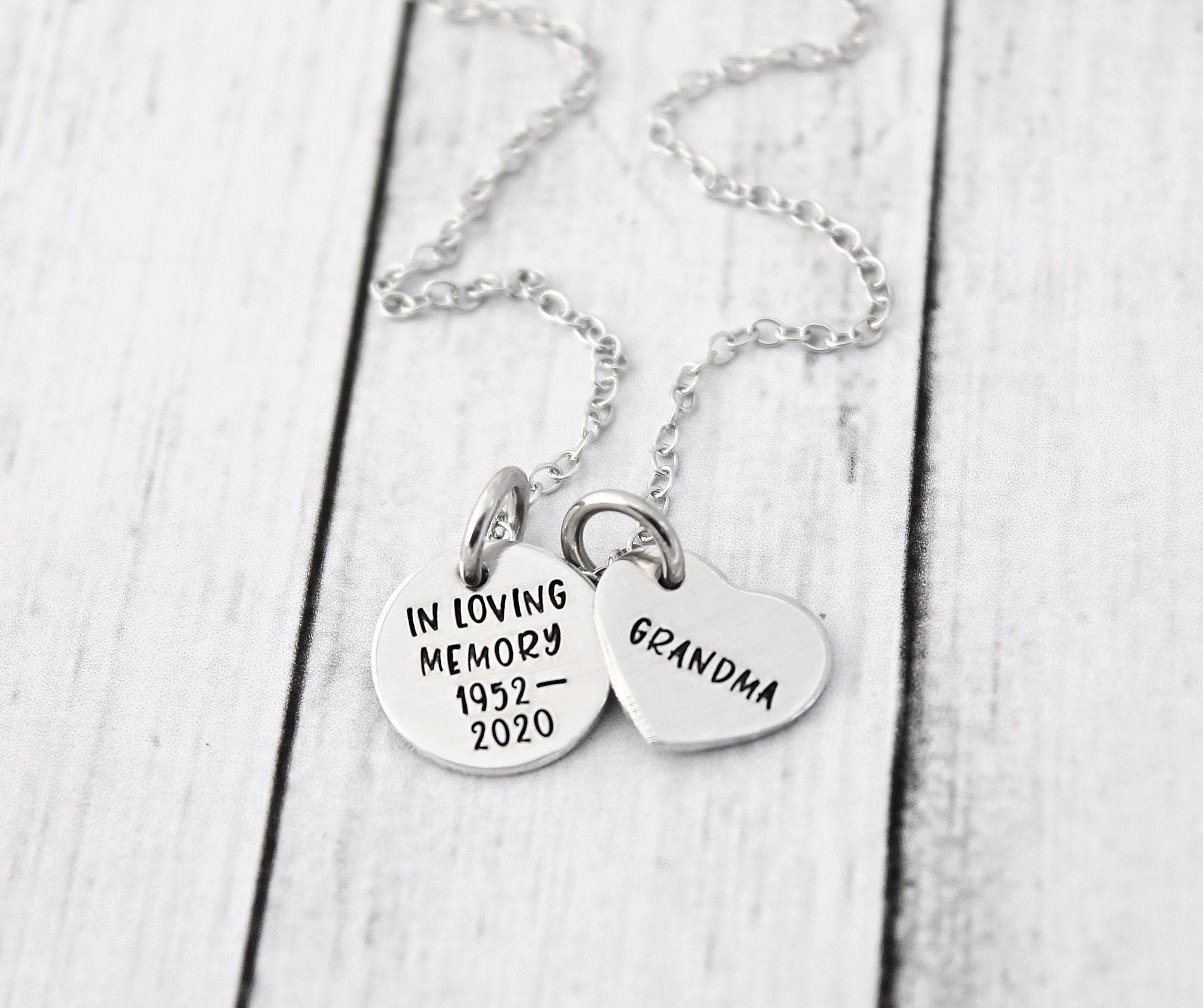 Personalized Memorial Necklace in Loving Memory Mom Dad Etsy