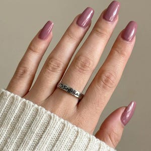 Anel para autismo, prata, rosa, ouro, anel com nome, peça de quebra-cabeça, anel empilhável, espectro autista, TEA, joias para mamãe, aço inoxidável, antimanchas imagem 5