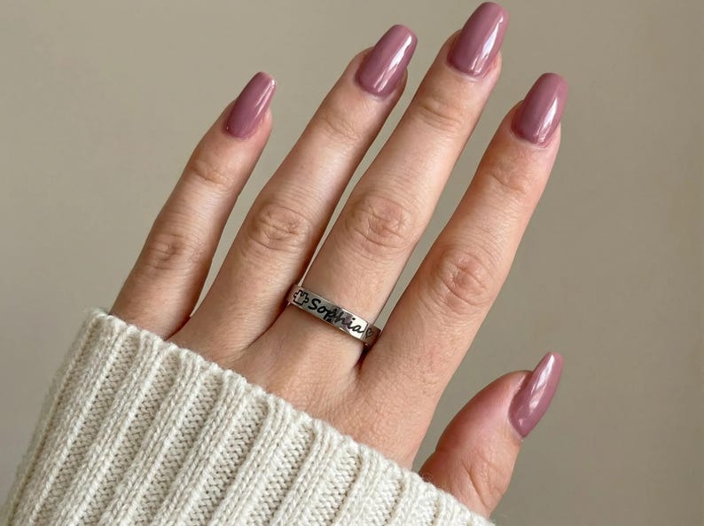 Anel para autismo, prata, rosa, ouro, anel com nome, peça de quebra-cabeça, anel empilhável, espectro autista, TEA, joias para mamãe, aço inoxidável, antimanchas imagem 5