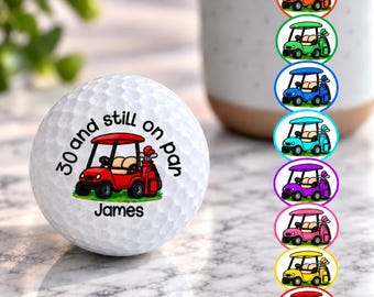 30th Birthday Gift Golf Ball, 30 and Still On Par, Personalized Golf Gift for Her, Funny 30th Birthday Golf Gift, Display Golf Ball
