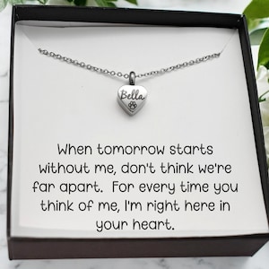 Custom Urn Charm Necklace for Dogs Ashes, Heart Urn Pendant, Personalized Cremation Memorial Urn Jewelry, Pet Loss Gift, Dog Loss