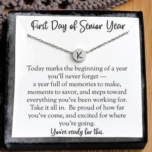 First Day Of Senior Year College High School Custom Name Initial Pearl Back To School Gifts, Senior Gift University Class Of 2024 12th Grade