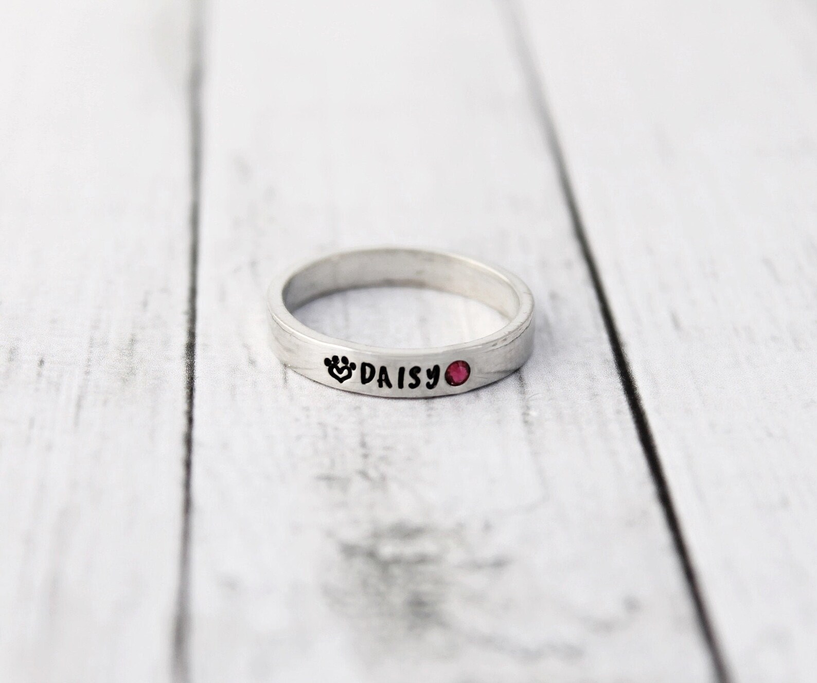 Pet Name Ring Personalized Dog Ring Cat Ring Tiny Paw Etsy