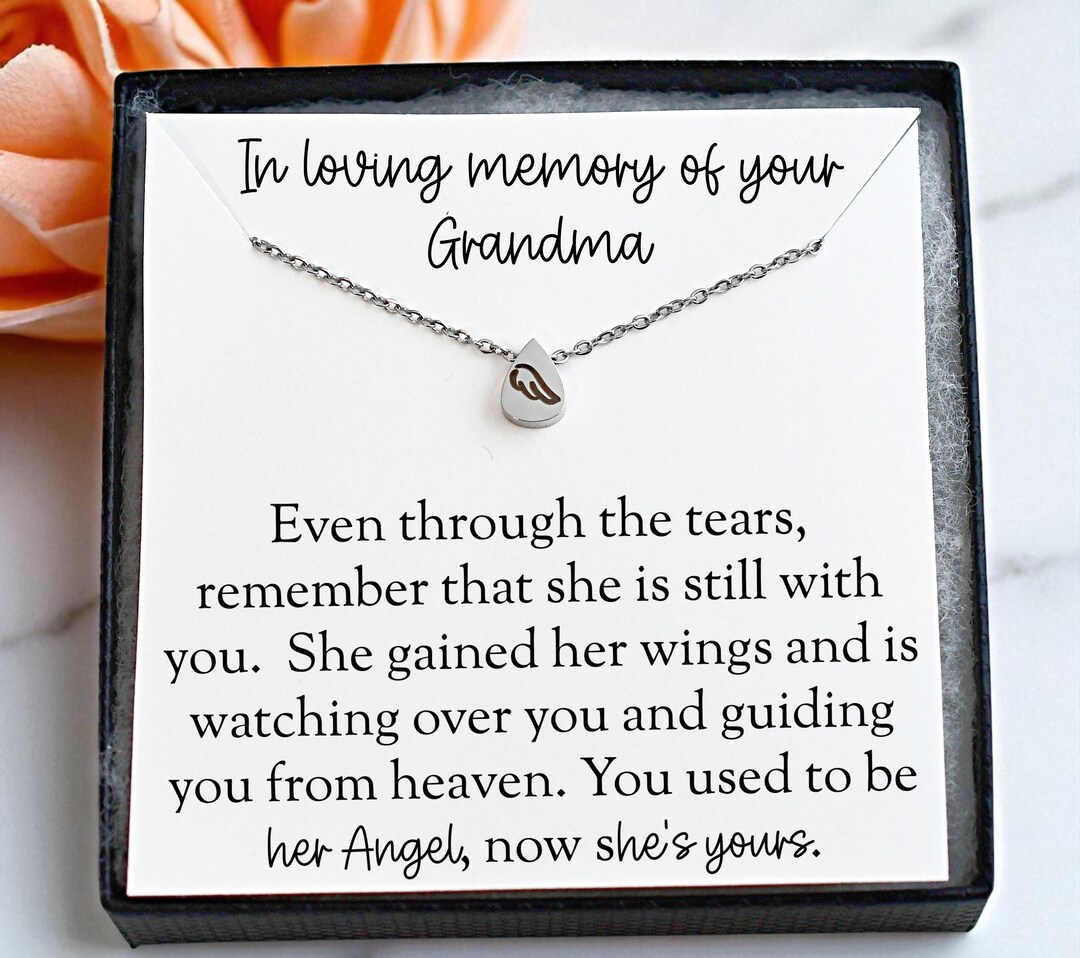 Loss of Grandma Angel Wing Necklace Memorial Gift Sympathy Gift for ...