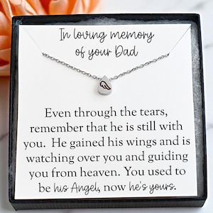 Dad Remembrance Necklace, Dad Memorial Gift, Father Sympathy Gift, Daddy Memorial Gift, Loss of Dad, Angel Wing, Gift for Loss, Grief Gift