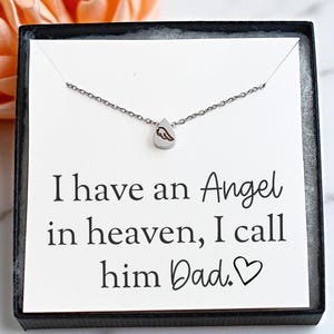 Sympathy gift - Loss of father Necklace - Dad necklace - Dad memorial necklace - Angel wing necklace - Remembrance necklace for Dad