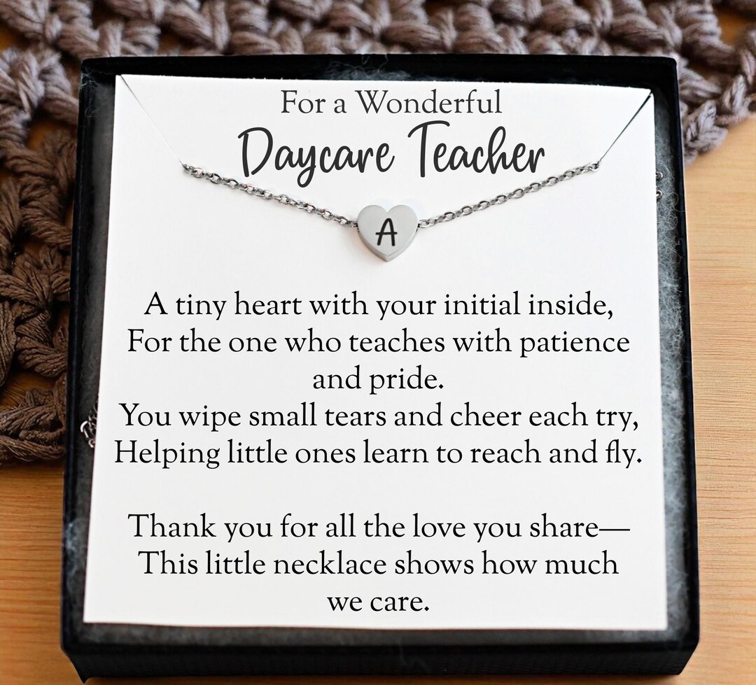 Daycare Teacher Gift Thank You Teacher Appreciation Gift Necklace ...
