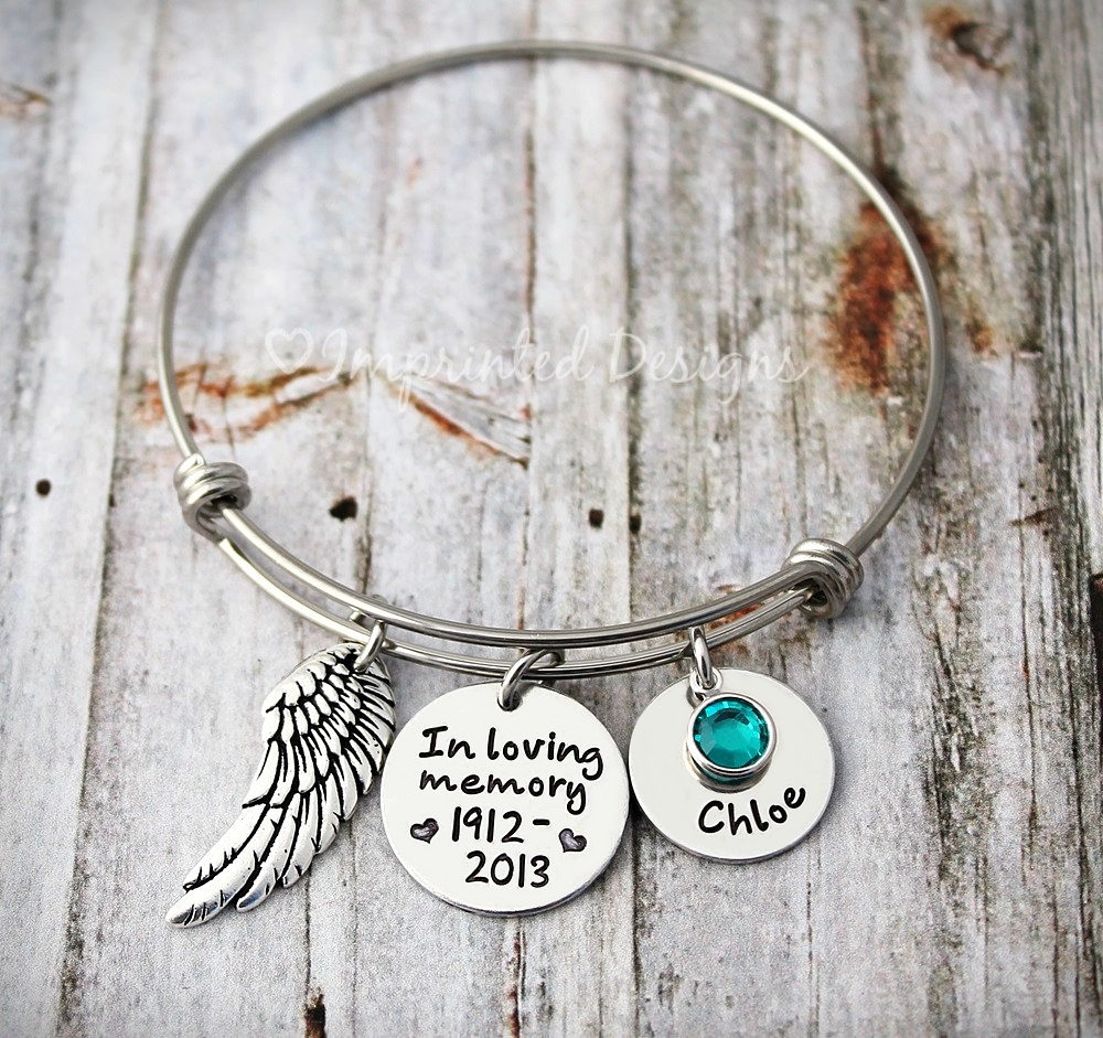 Amazon.com: Loss of Loved One In Memory Custom Photo Stainless Steel Wire  Wrap Charm Bangle Bracelet Personalized with 1 Picture Pendant – Memorial  Jewelry - Your wings were ready my heart was