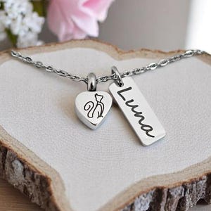 Cat Memorial Keepsake, Urn Necklace for Cat Ashes, Cat Urn Pendant for Ashes, Heart Cremation Jewelry, Memorial Urn for Cat Loss Gift