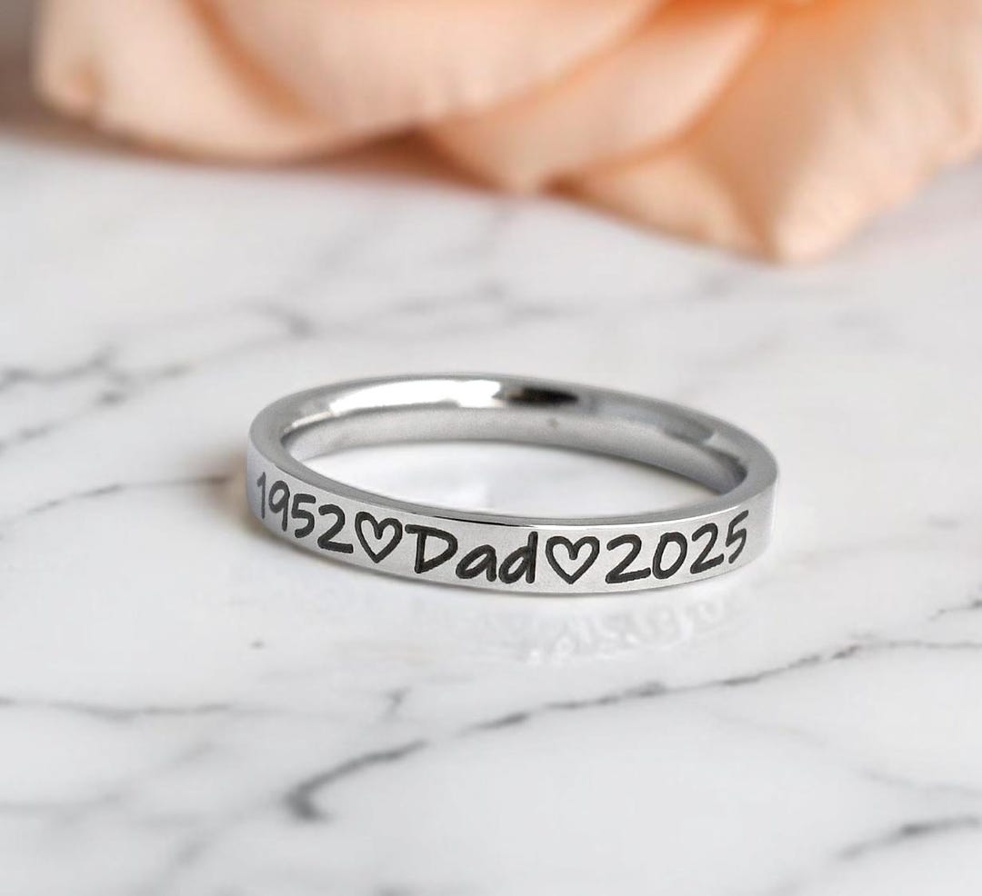 Memorial Ring - Date Memorial Jewelry - Stacking Ring - Minimalist ...