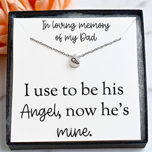 Sympathy gift - Loss of father Necklace - Dad necklace - Dad memorial necklace - Angel wing necklace - Remembrance necklace for Dad