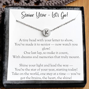 First Day Of Senior Year College High School Custom Name Initial Pearl Back To School Gifts, Senior Gift University Class Of 2024 12th Grade
