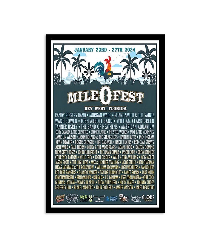 Poster Mile 0 Fest Key West, Florida 2024 Home Decor Poster Music