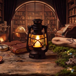 Halloweenlykta | Miniatyr LED-oljelampa i vintagestil