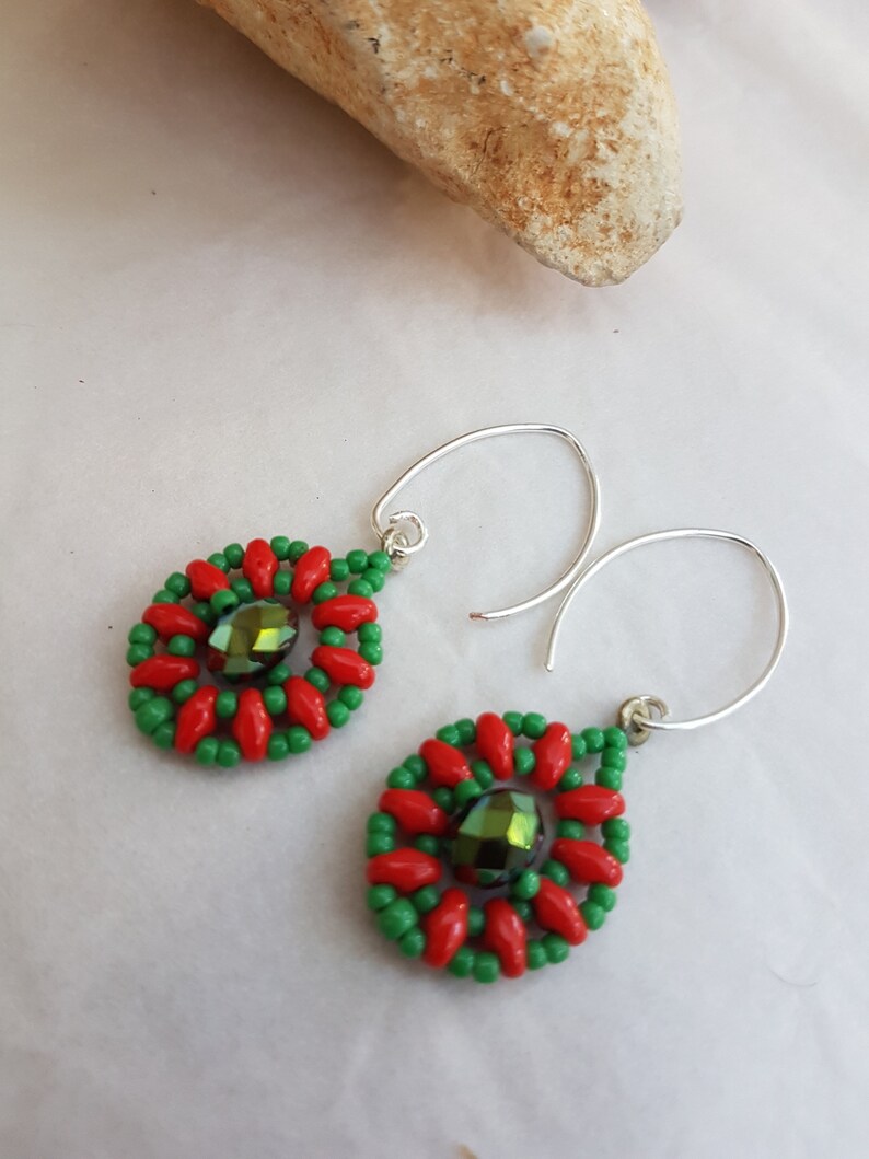 Glass Bead Earrings Dainty Earrings Beaded Glass Earrings Etsy UK