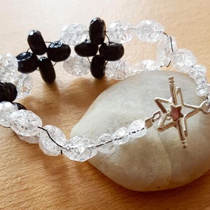 White quartz bracelet, Onyx gemstone jewellery, White stone bracelet, Women&#39;s bracelet gift, Sterling silver, Teenager jewellery, gemstone