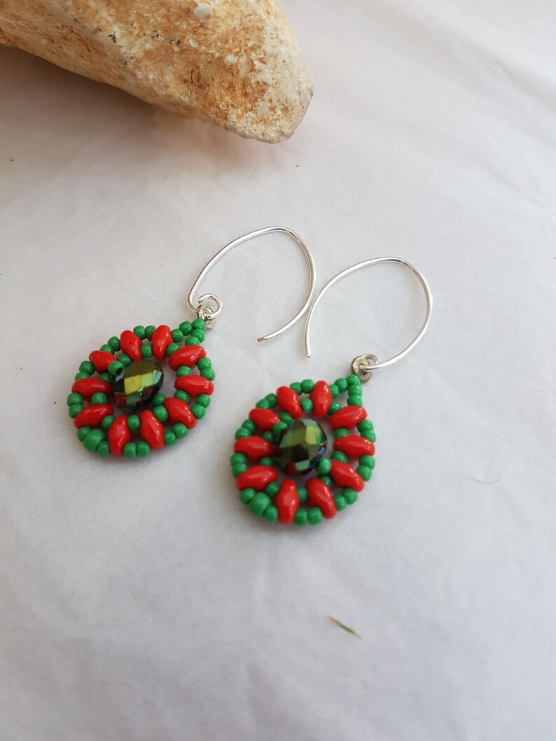 Glass Bead Earrings Dainty Earrings Beaded Glass Earrings Etsy UK