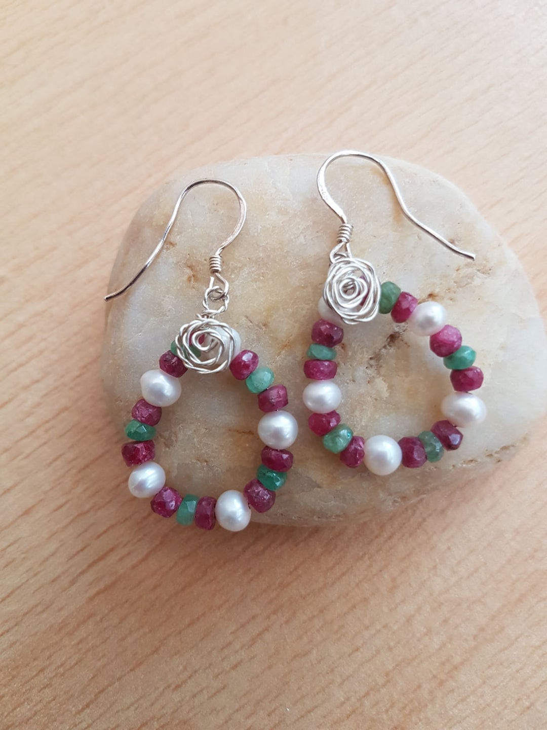 Orecchini a cerchio di perle di lusso - Argento sterling 925