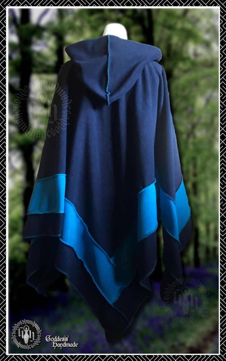 Hooded Poncho Cape Polar Fleece Pixie Hood or Short Rounded Etsy UK