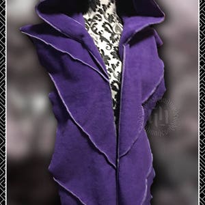 Post Apocalyptic Pixie, Hooded wrap/muffler with pixie point hems, polar fleece image 7