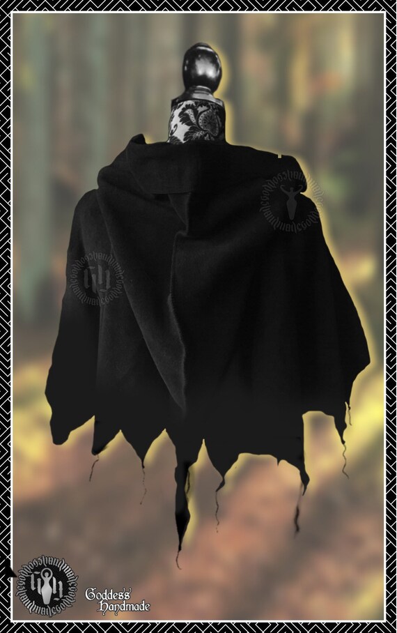 Wraith, Reaper, Polar Fleece Hood With Long Curling Tendrils