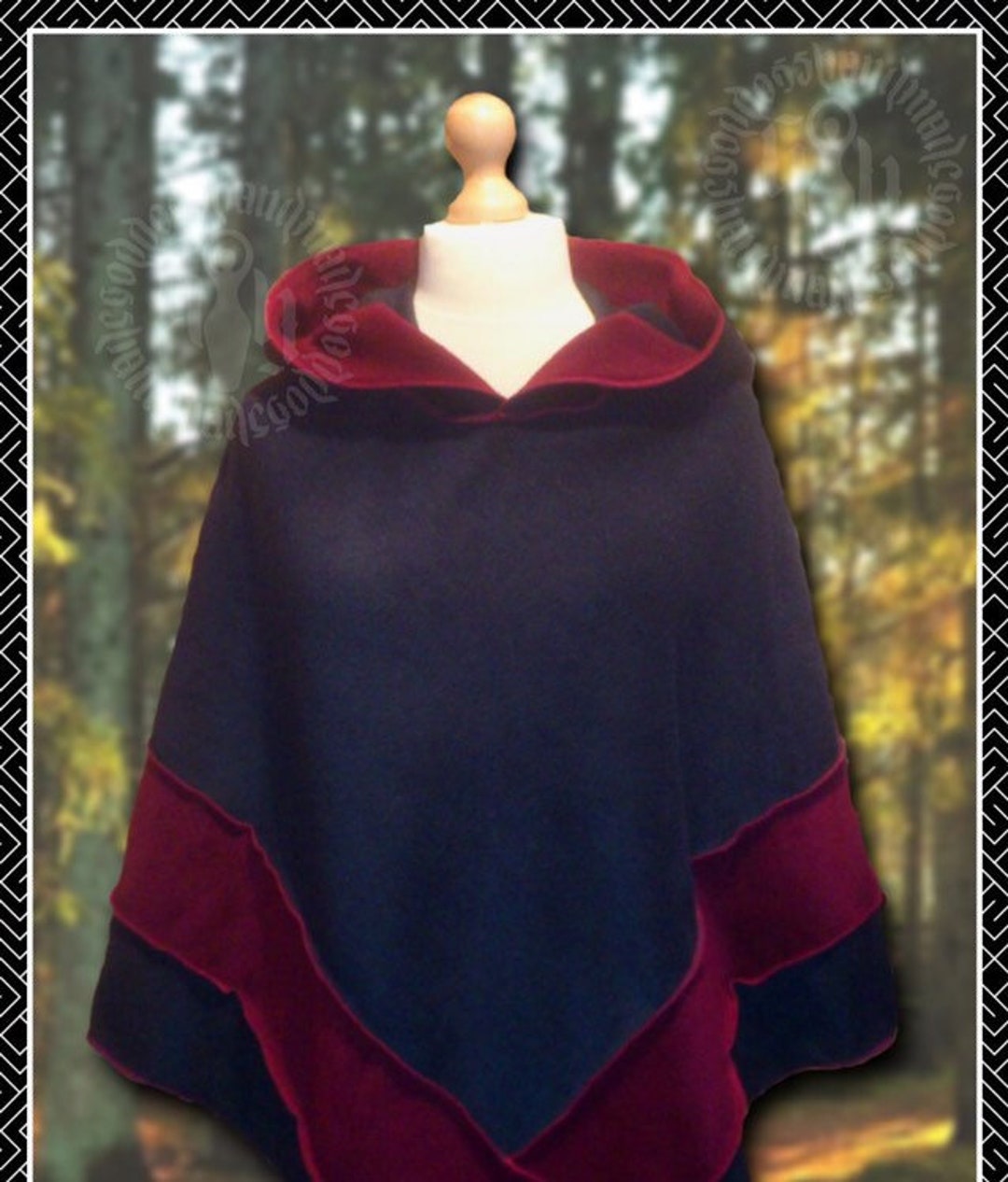 Hooded Poncho, Cape, Polar Fleece, Pixie Hood or Short Rounded