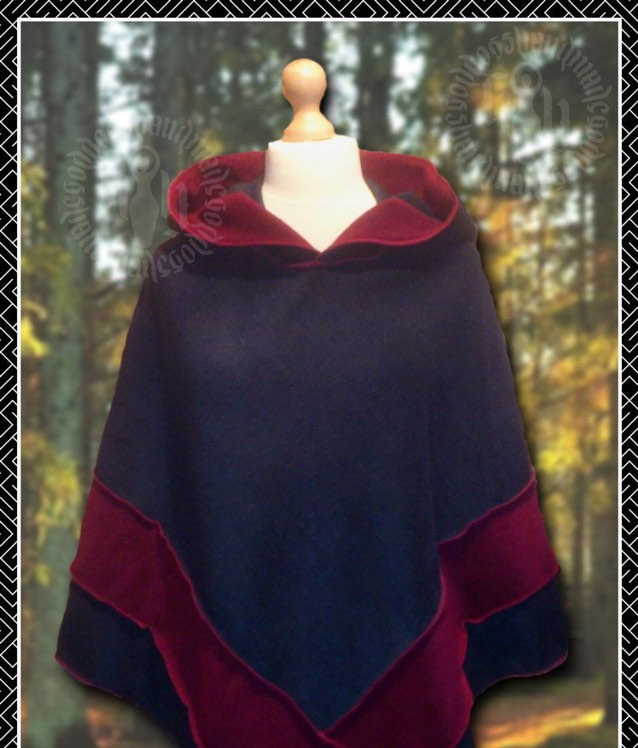 fleece poncho with hood