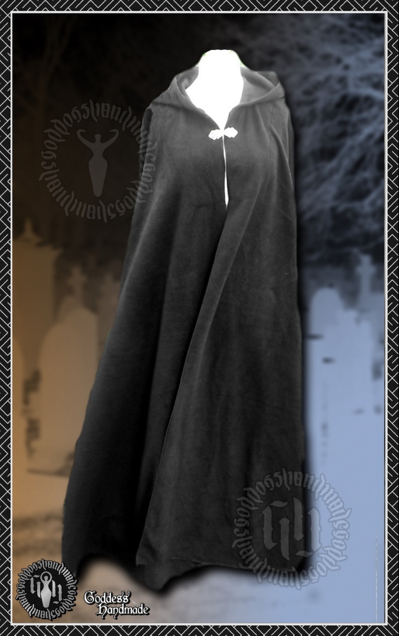 Ritual Cloak, Cape, Polar Fleece, Witch, Pagan, Druid, Wicca, Handfasting, LOTR, Ren Fayre, LARP, Medieval image 3