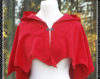 Cape cape le petit chaperon rouge, polaire, manteau de cheminée, wichy, païen, elfique, fée, points de lutin, bohème, mode alternative