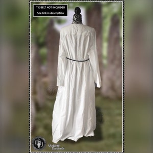 Plain cotton robe, ritual robes, alb, shift, druid, wicca, witch, medieval, monk, Wickerman, High Priest, High Priestess, vestments image 2