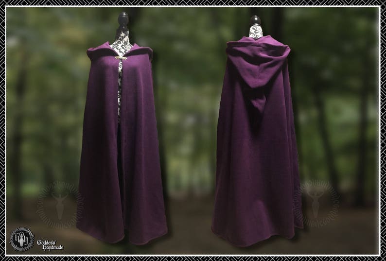 Full length cloak in warm polar fleece, and with a long pointy hood.