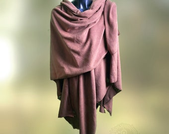 Fleece wrap, fawn cape, with hood, ready to ship