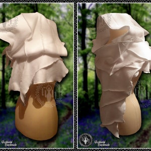 Post Apocalyptic Pixie, Hooded wrap/muffler with pixie point hems, polar fleece image 4