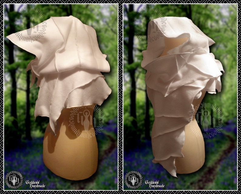 Post Apocalyptic Pixie, Hooded wrap/muffler with pixie point hems, polar fleece image 4