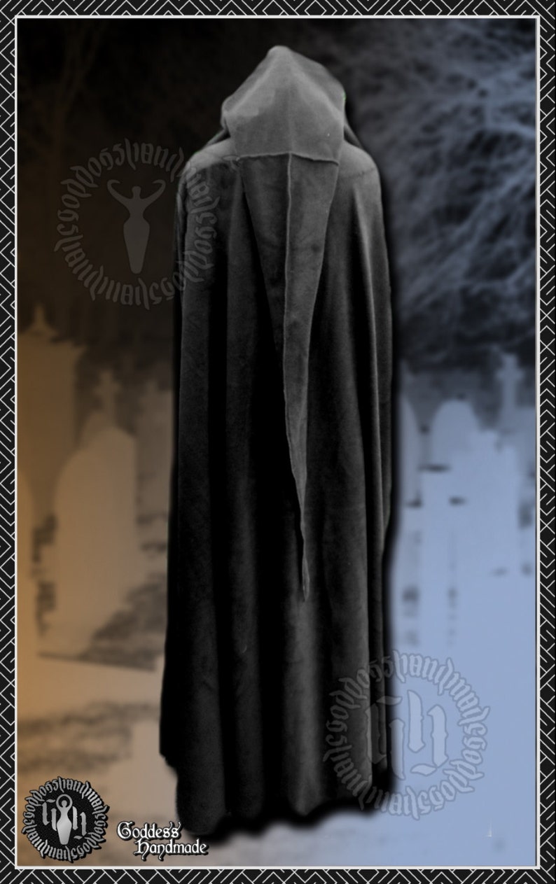 Ritual Cloak, Cape, Polar Fleece, Witch, Pagan, Druid, Wicca, Handfasting, LOTR, Ren Fayre, LARP, Medieval image 4