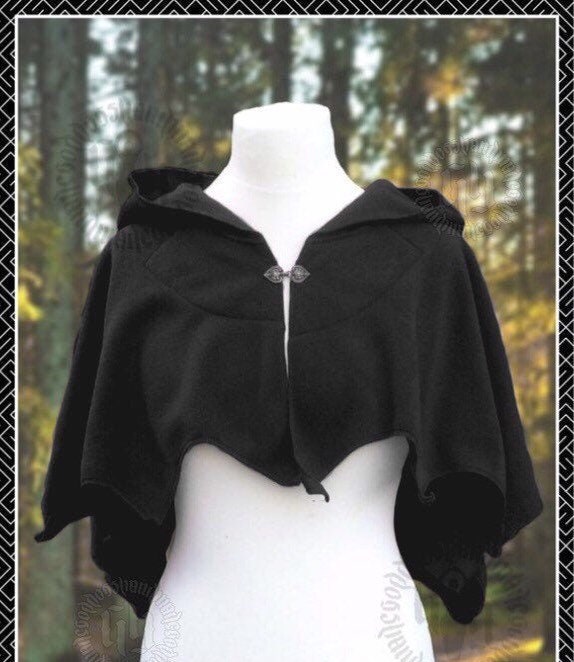 Bat Capelet Polar Fleece Pixie Points and Long Pixie Hood. - Etsy