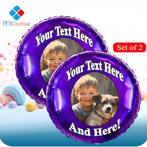 custom printed Foil balloons, Two Photo balloons. Personalized Balloons  Party Supplies