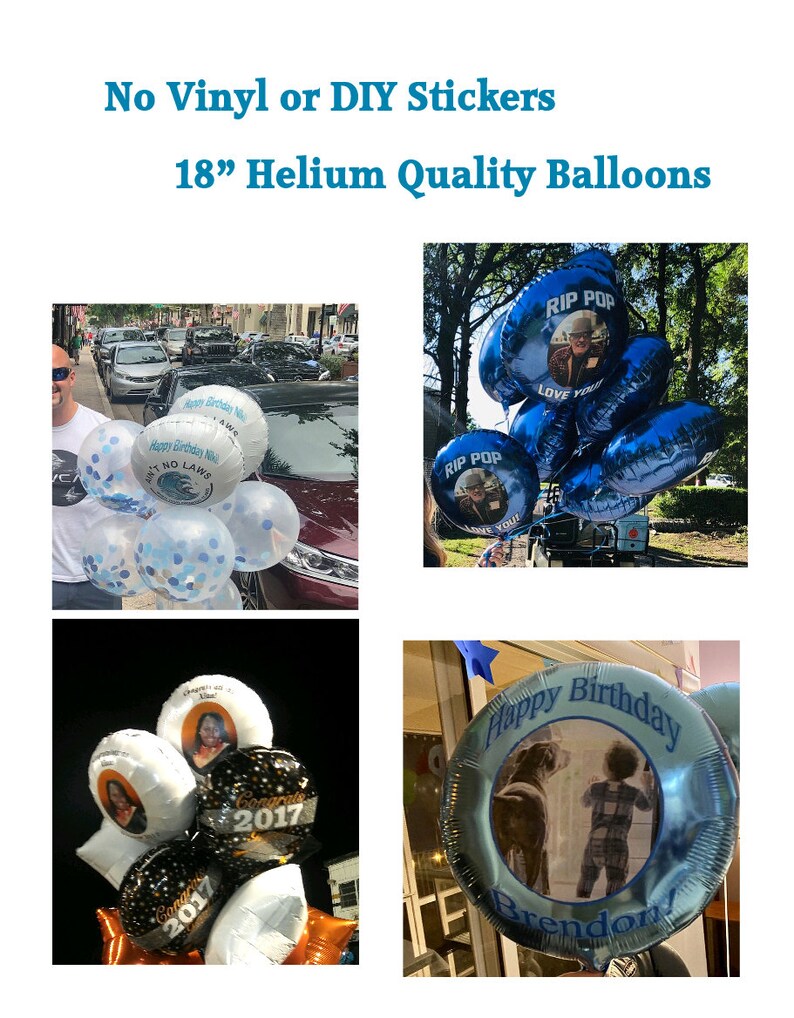 Custom Printed Personalized Foil Balloons Two Photo Balloons. Etsy