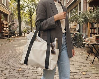 Bolso tote estético, bolso de hombro para el trabajo diario, bolso tote minimalista para el día a día, bolso lindo estilo intelectual, bolso casual, bolso para portátil para mujer, oficina