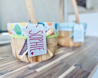 Personalized wooden Easter basket - personalized name tags - custom gift tags - storage labels - custom organization labels - playroom decor