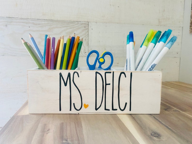 Personalized pencil holder Holiday teacher gift classroom gift Teacher appreciation New Teacher Principal gift end of year gift image 3