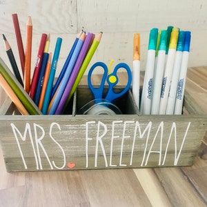 Personalized pencil holder Holiday teacher gift classroom gift Teacher appreciation New Teacher Principal gift end of year gift image 2