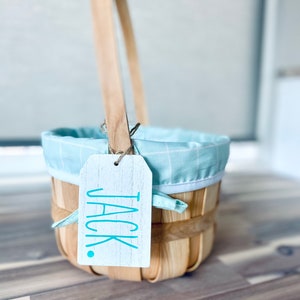 Personalized wooden Easter basket - personalized name tags - custom gift tags - storage labels - custom organization labels - playroom decor