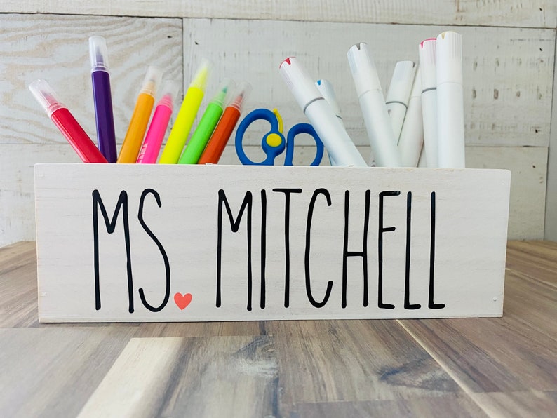 Personalized pencil holder Holiday teacher gift classroom gift Teacher appreciation New Teacher Principal gift end of year gift image 6