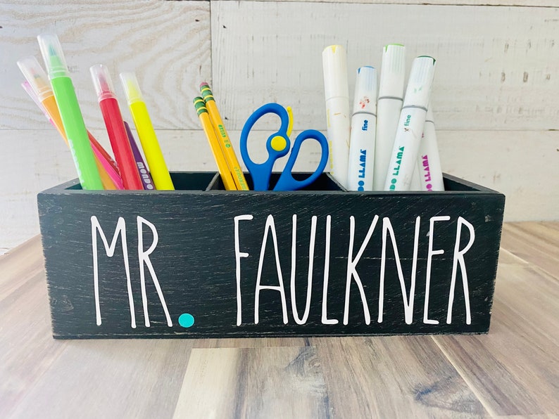 Personalized pencil holder Holiday teacher gift classroom gift Teacher appreciation New Teacher Principal gift end of year gift image 4